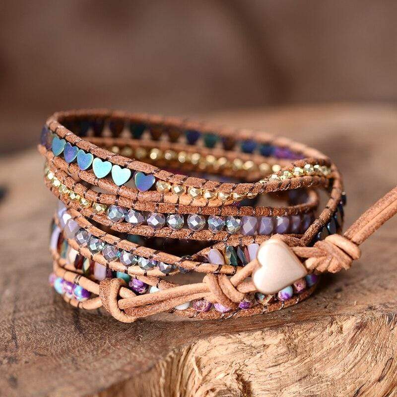 Bracelet enroulé en jaspe de protection de l'amour – Amora