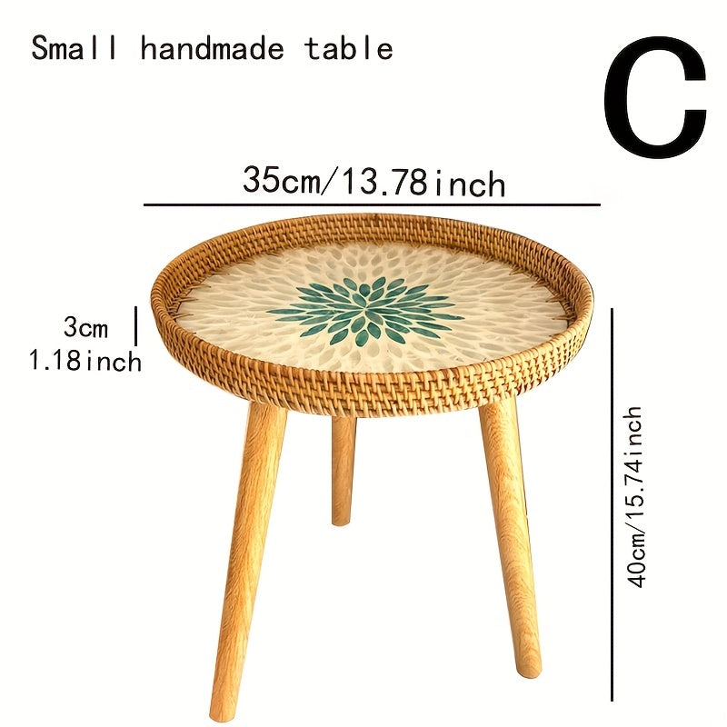 Table d'appoint en rotin scandinave - Elin