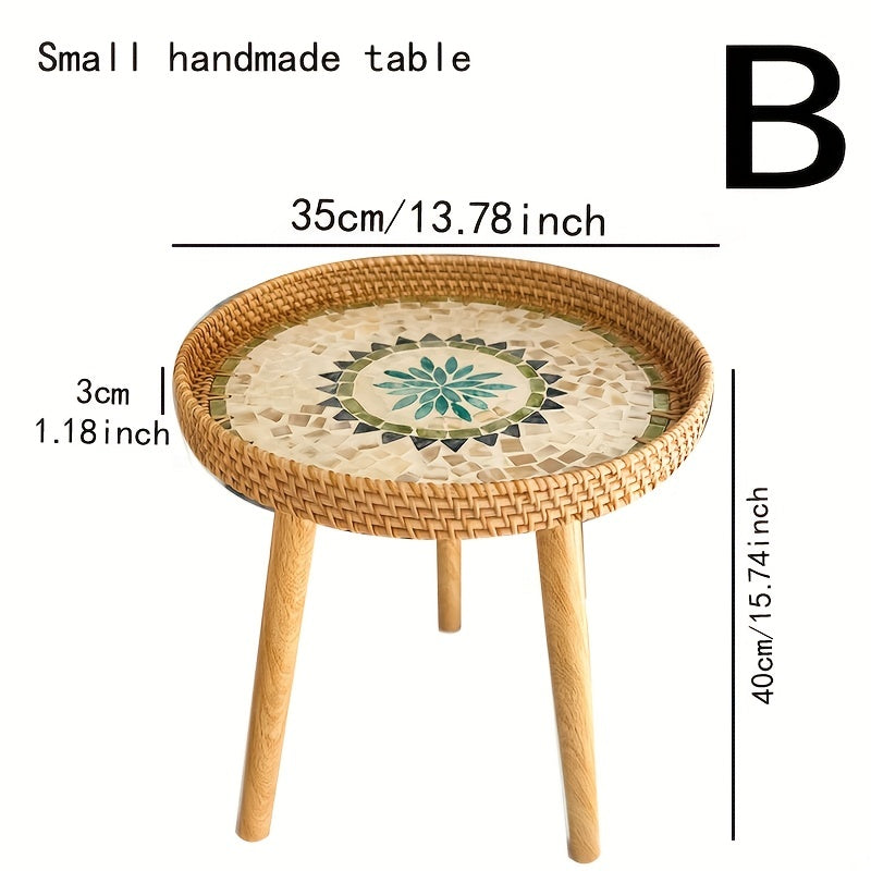 Table d'appoint en rotin scandinave - Elin