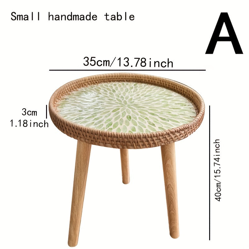 Table d'appoint en rotin scandinave - Elin