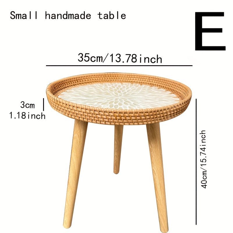 Table d'appoint en rotin scandinave - Elin
