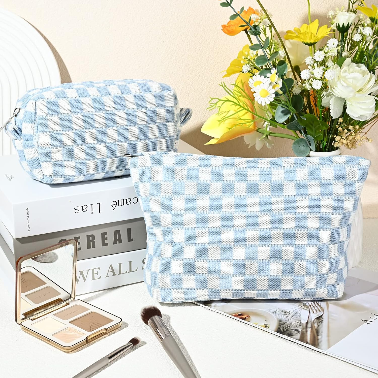 Trousse de Maquillage à Carreaux Indispensable