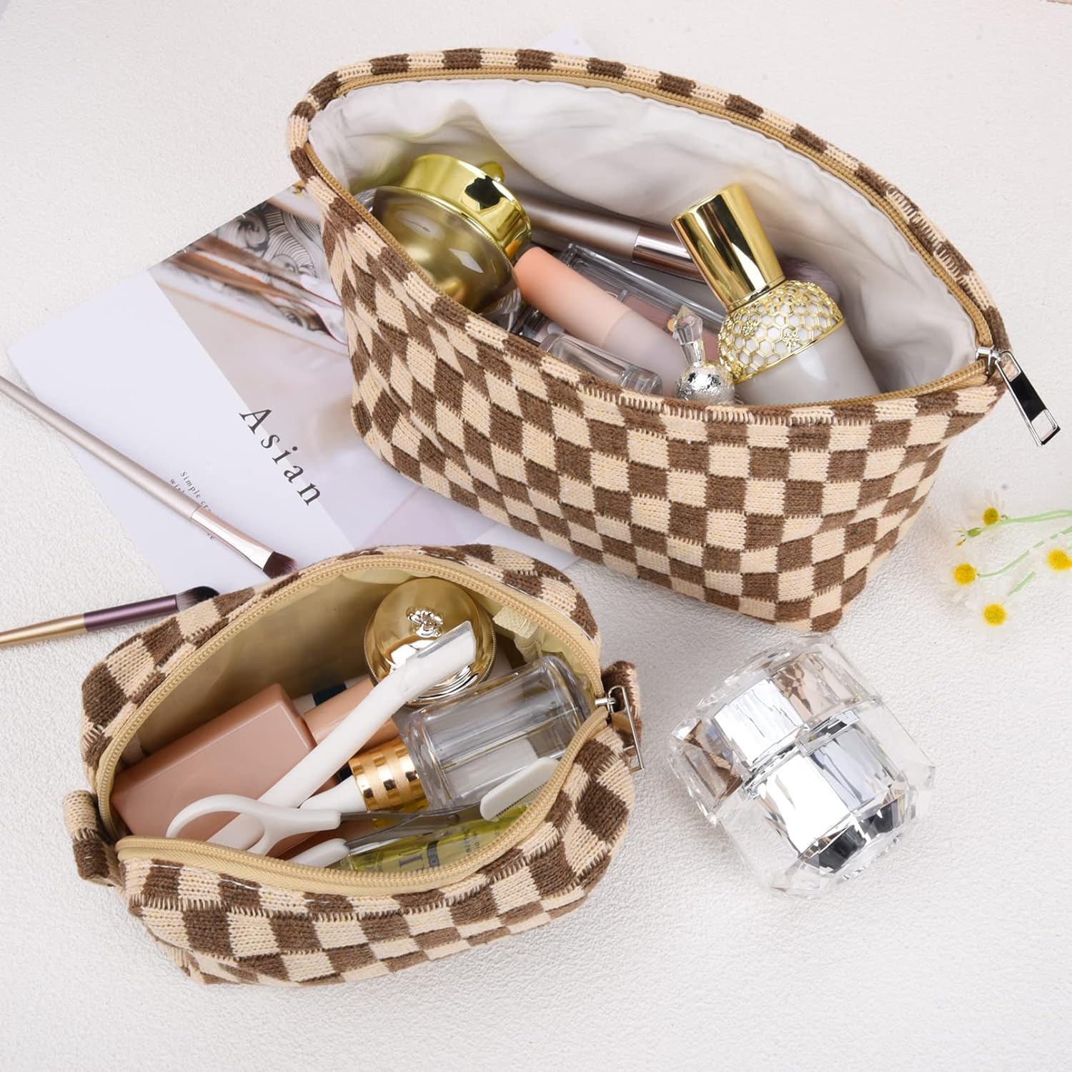 Trousse de Maquillage à Carreaux Indispensable