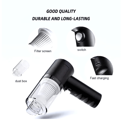 CarDust | Aspirateur Auto Puissant | Portable & Sans Fil