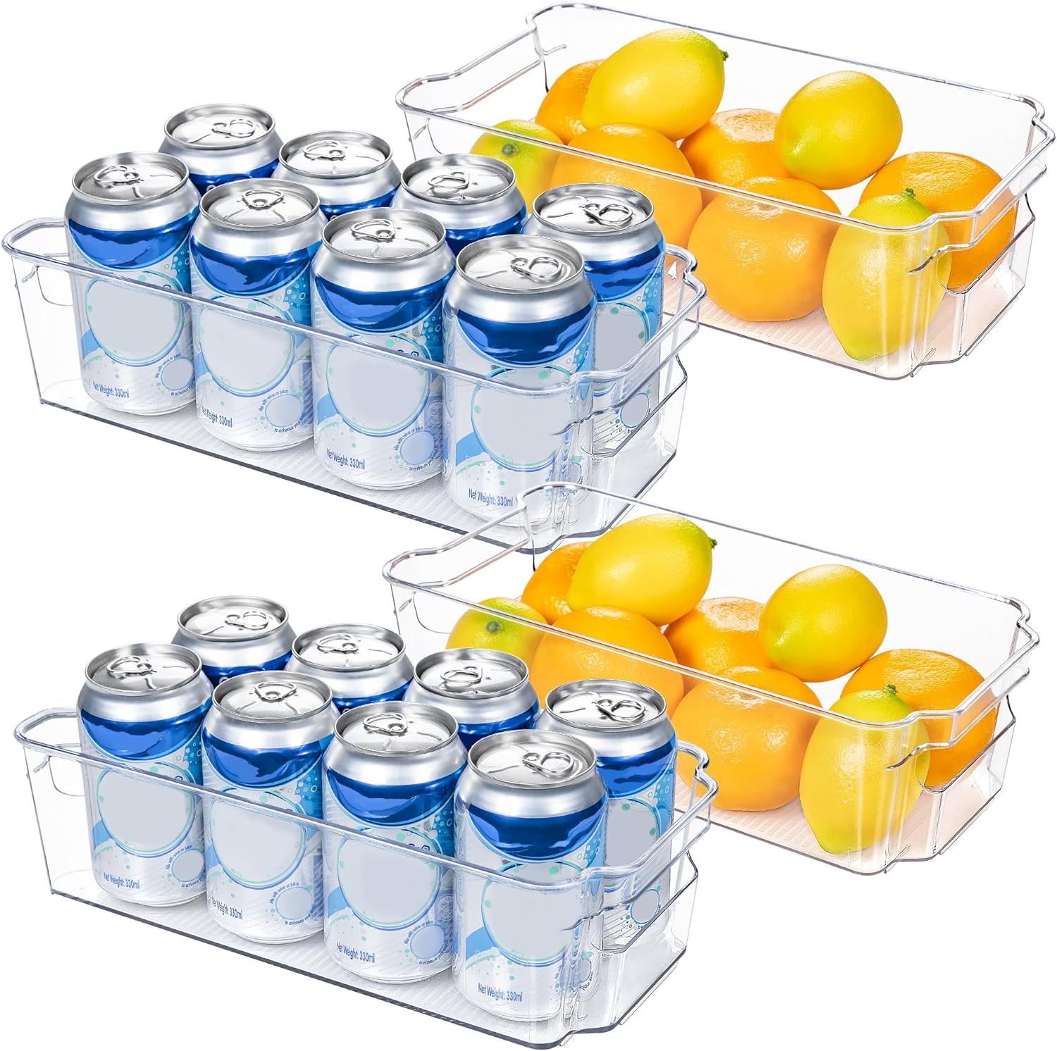 Boîtes de rangement transparentes pour le réfrigérateur (4 pièces) – CoolOrganize