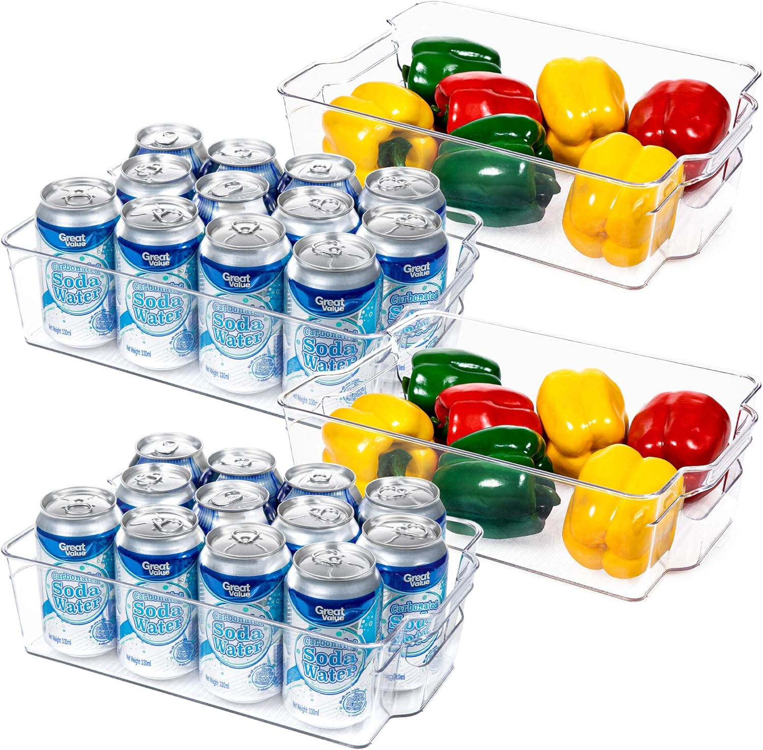 Boîtes de rangement transparentes pour le réfrigérateur (4 pièces) – CoolOrganize