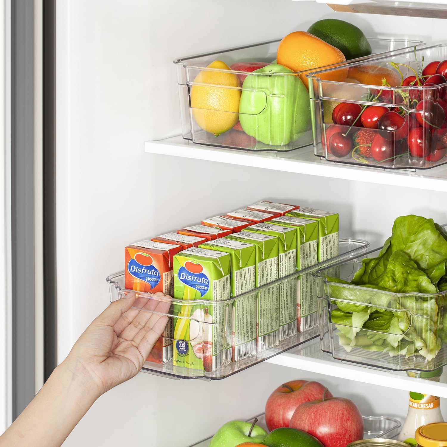 Boîtes de rangement transparentes pour le réfrigérateur (4 pièces) – CoolOrganize