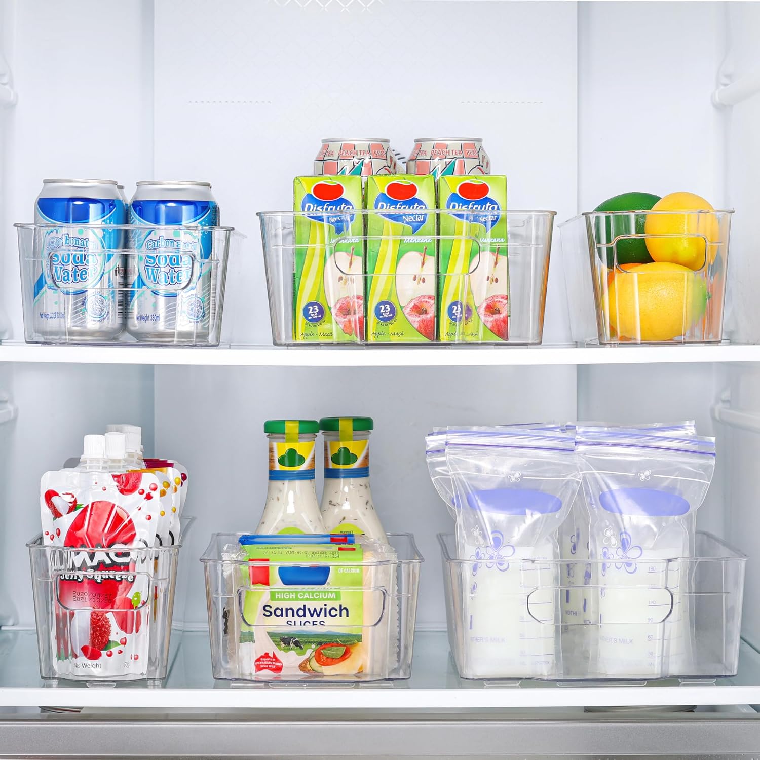 Boîtes de rangement transparentes pour le réfrigérateur (4 pièces) – CoolOrganize