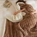 Couverture en Laine Réversible Snowhaven avec Flanelle Microfibre et Laine de Mouton