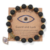 Bracelet en perles avec pendentif œil turc porte-bonheur