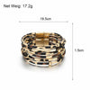 Bracelet en cuir multicouches avec motif léopard