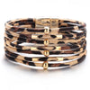 Bracelet en cuir multicouches avec motif léopard