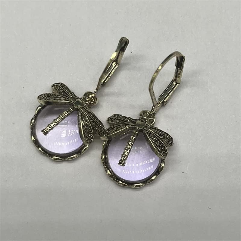 Boucles d'oreilles en goutte de pierre de lune libellule