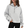 Sweat à Capuche Fleece à Demi-Zip – Pull Élégant pour Femmes pour des Tenues Confortables d'Automne/Hiver et des Couches de Streetwear