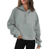 Sweat à Capuche Fleece à Demi-Zip – Pull Élégant pour Femmes pour des Tenues Confortables d'Automne/Hiver et des Couches de Streetwear