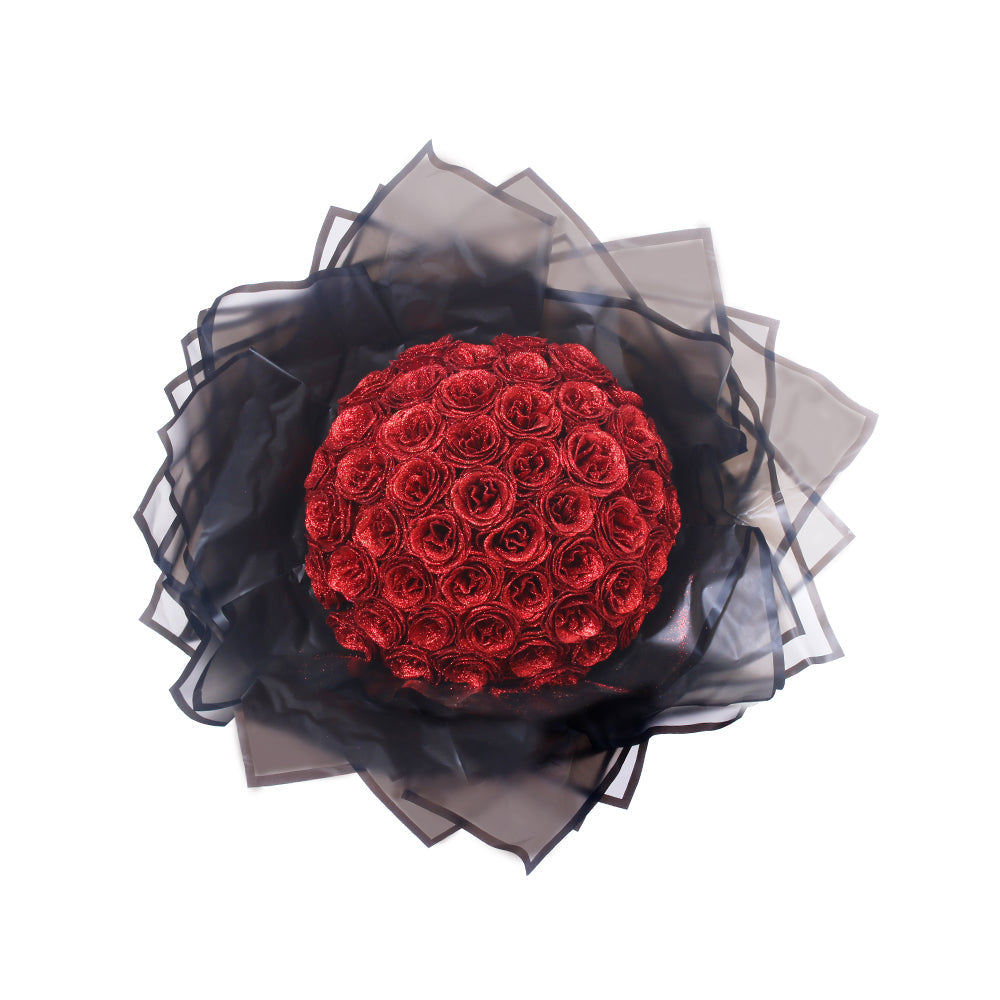 Bouquet de Roses Glitter Luxe - Éternellement Fleurissant