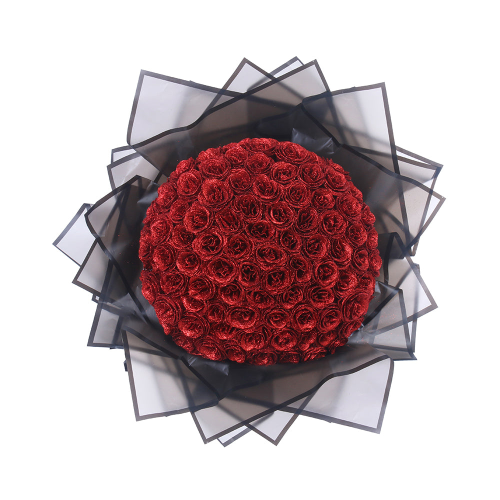 Bouquet de Roses Glitter Luxe - Éternellement Fleurissant
