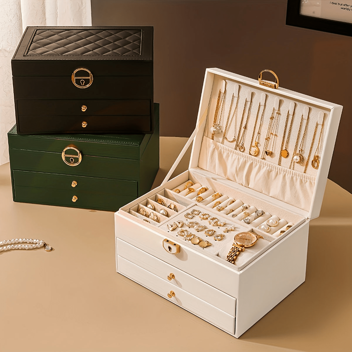 Boîte Organisateur de Bijoux - Boîte de Rangement Luxe pour Colliers