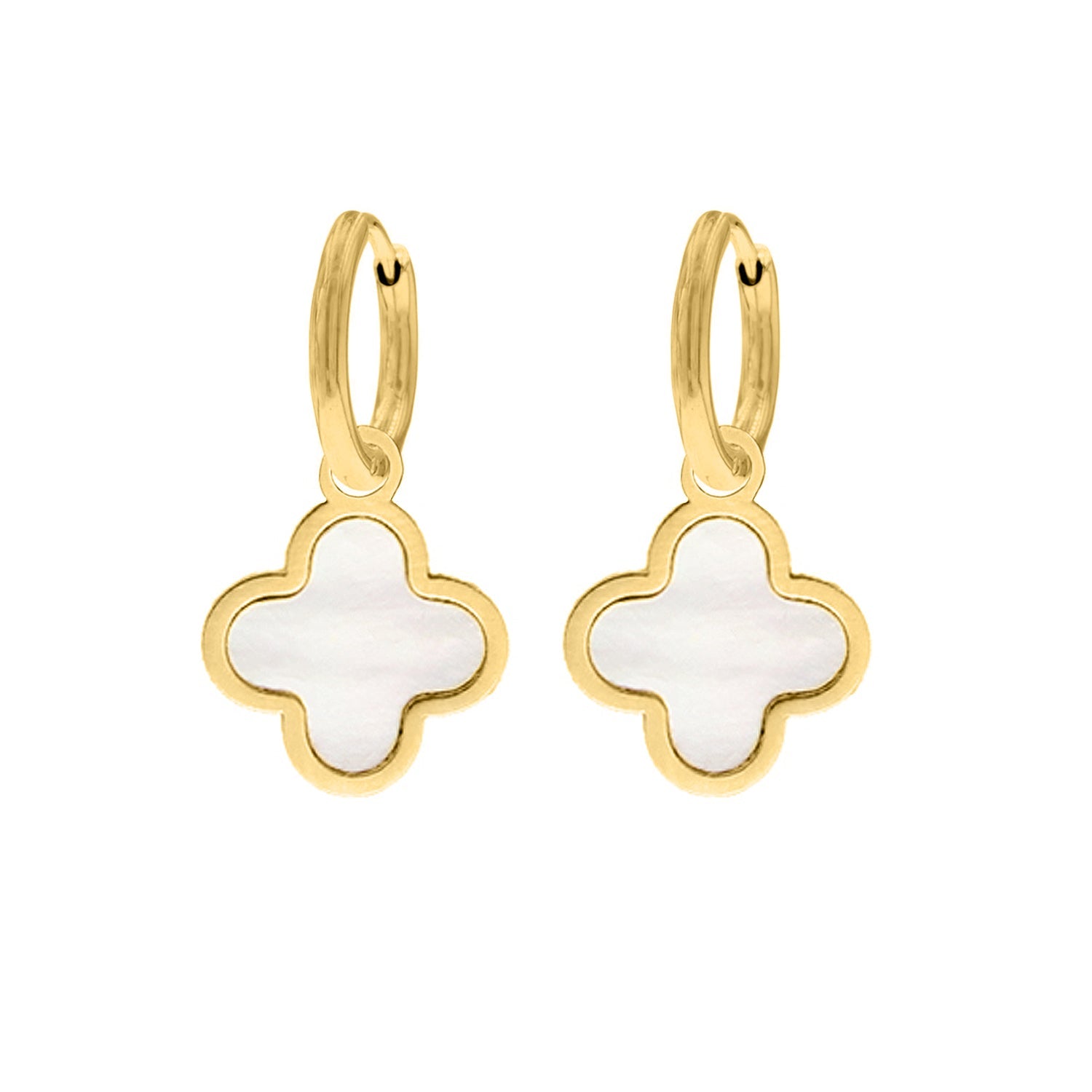Boucles d'oreilles pendantes en forme de trèfle Deluxe