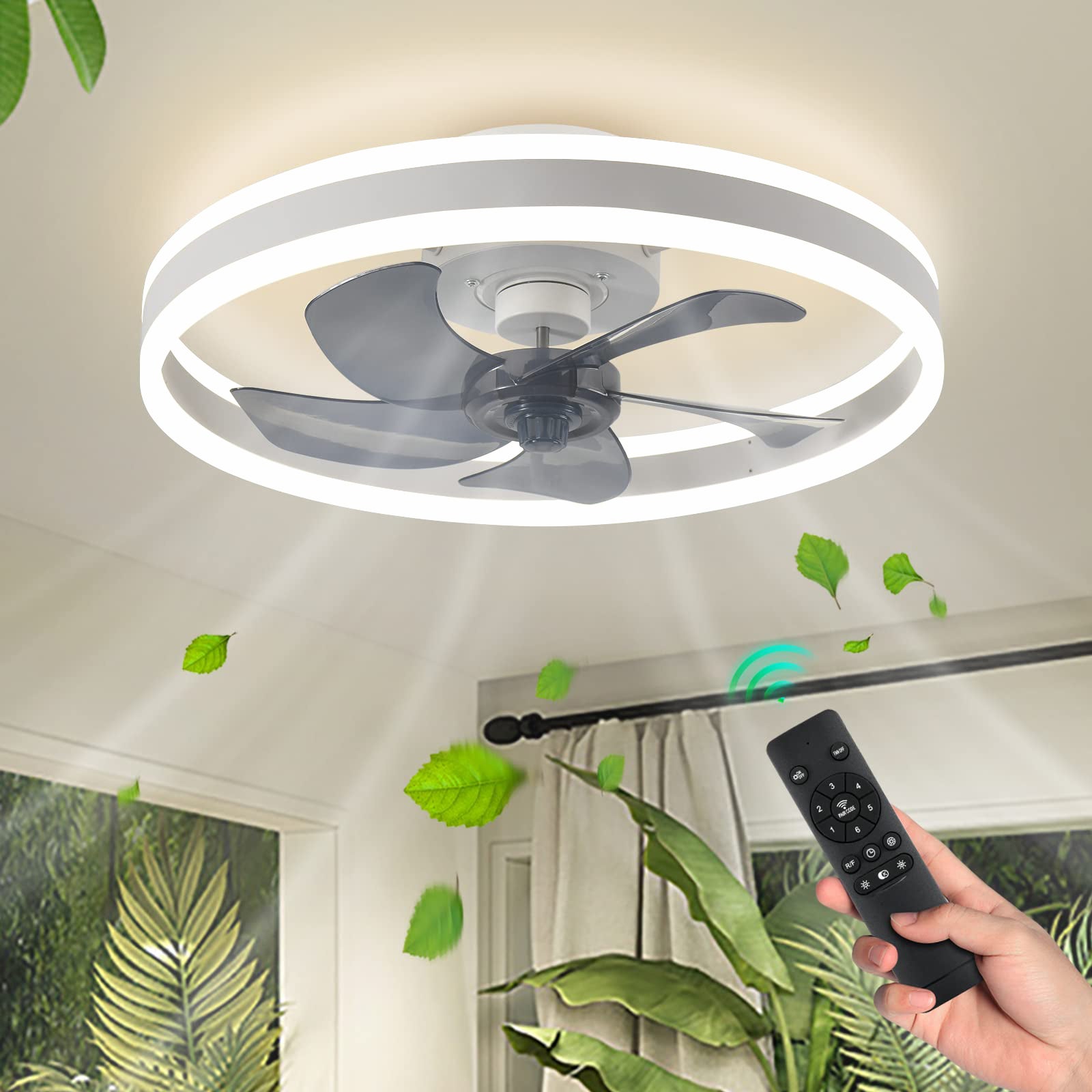 Ventilateur de Plafond Intelligent Oberlicht – Lumière LED & Télécommande pour un Confort Moderne