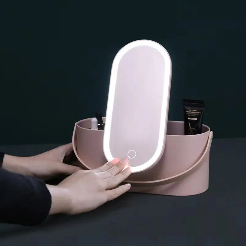Trousse de maquillage avec miroir LED - Lumivault