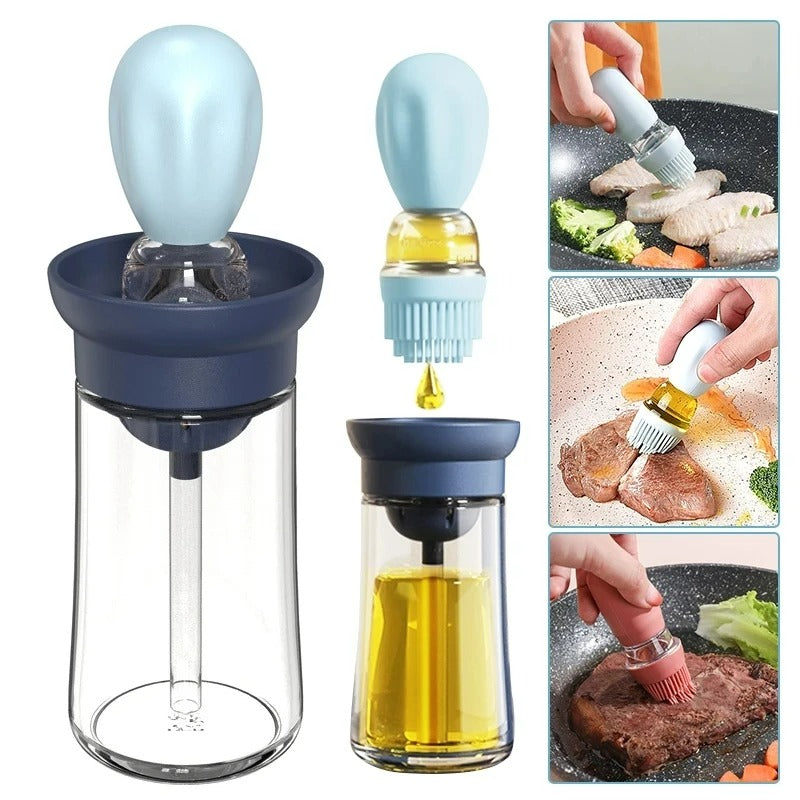 Bouteille en silicone avec tête de brosse - OilBuddy