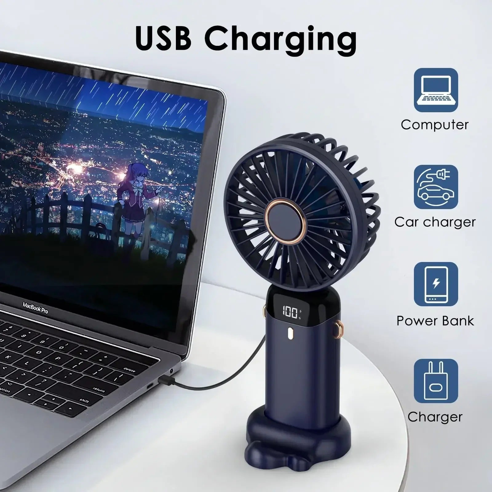Ventilateur Portable Rechargeable 5000mAh