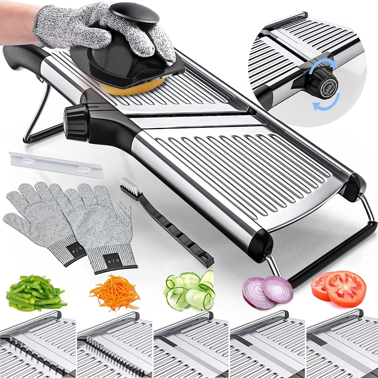 SlicerPro Set de Sécurité | Mandoline avec Gants Résistants aux Coupures
