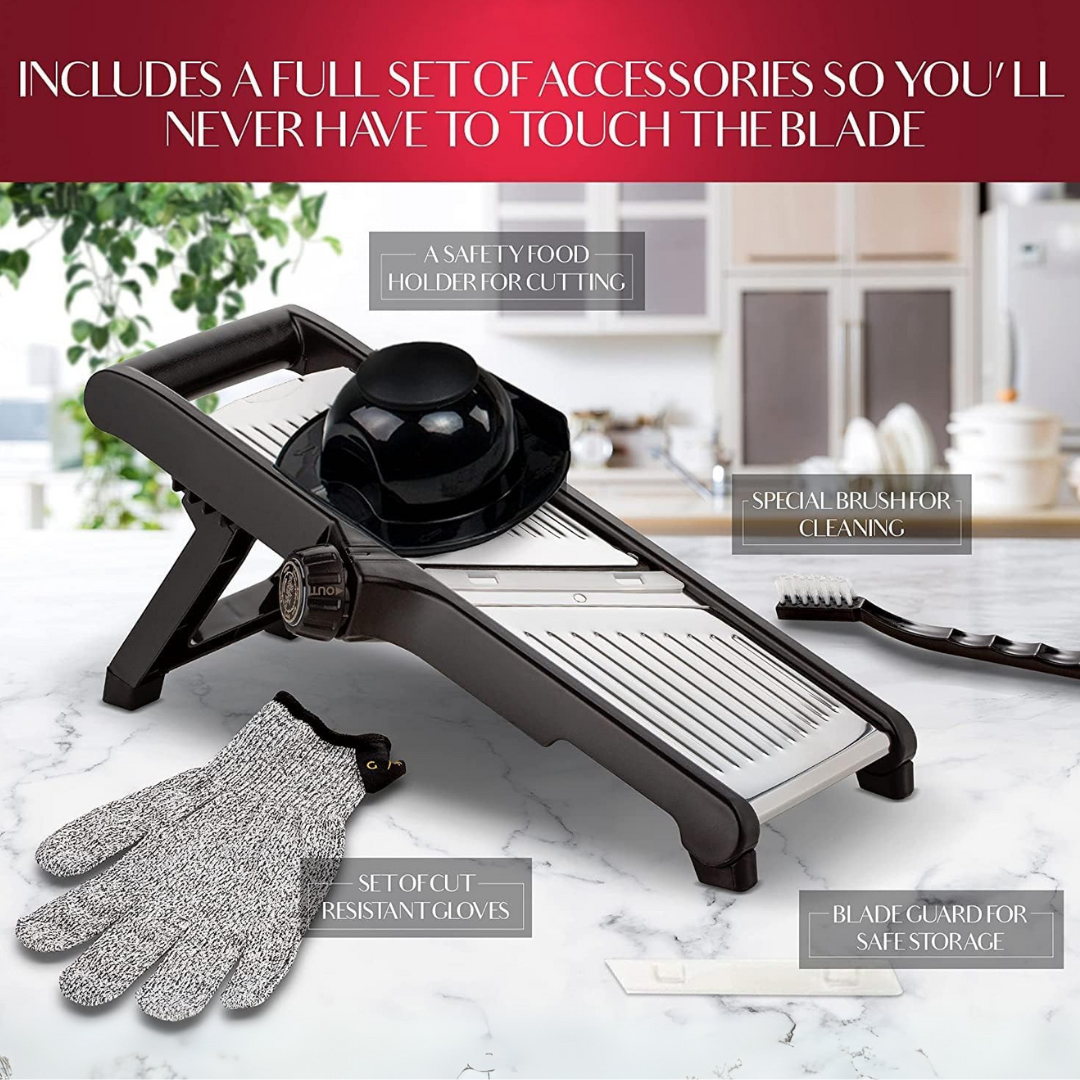 SlicerPro Set de Sécurité | Mandoline avec Gants Résistants aux Coupures