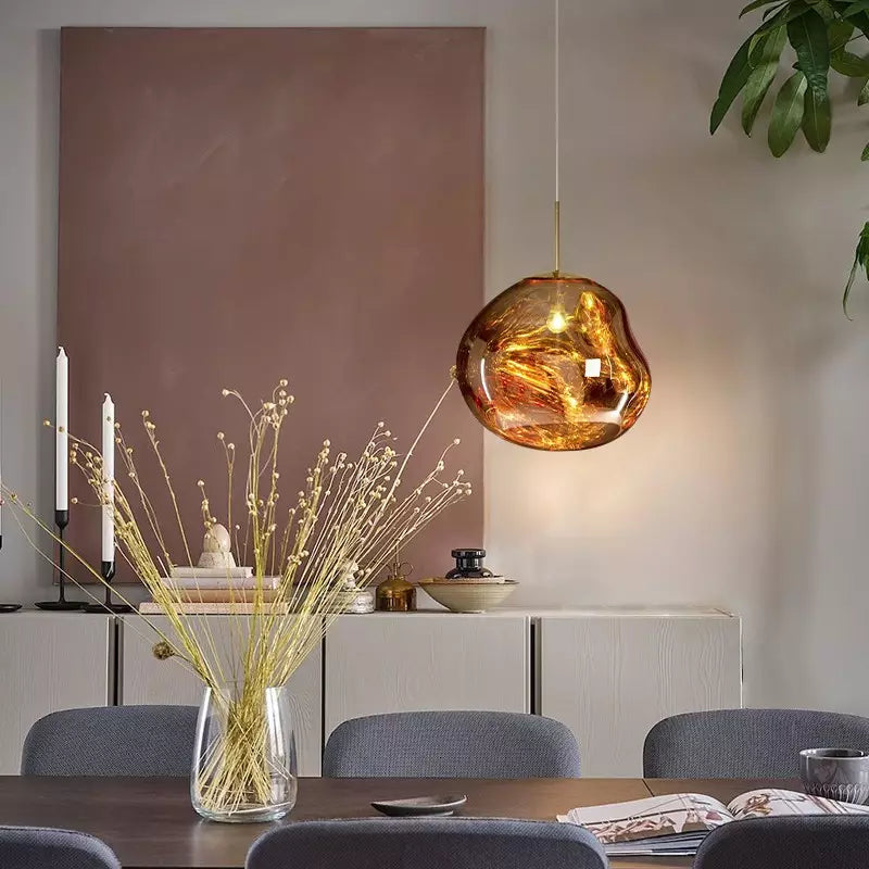 Suspension Melt - Lampe en Verre Moderne pour Îlot de Cuisine et Salle à Manger