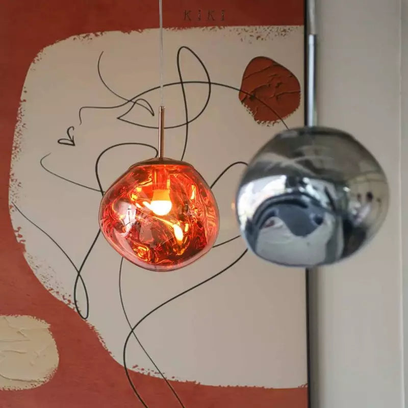 Suspension Melt - Lampe en Verre Moderne pour Îlot de Cuisine et Salle à Manger