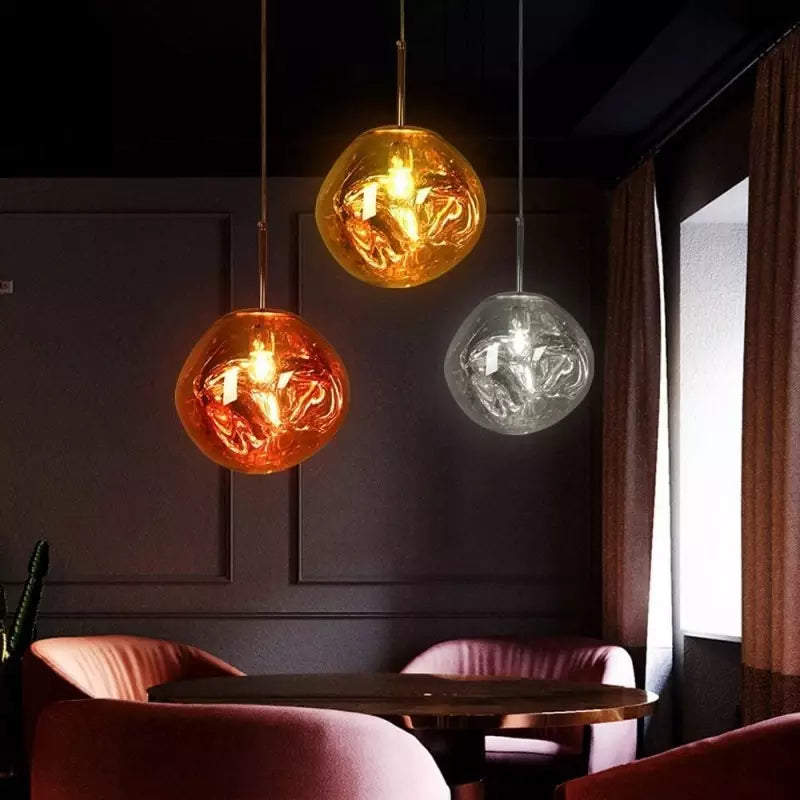 Suspension Melt - Lampe en Verre Moderne pour Îlot de Cuisine et Salle à Manger