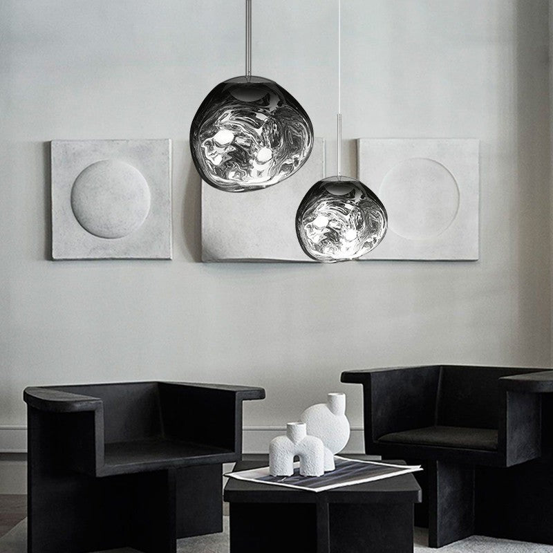 Suspension Melt - Lampe en Verre Moderne pour Îlot de Cuisine et Salle à Manger