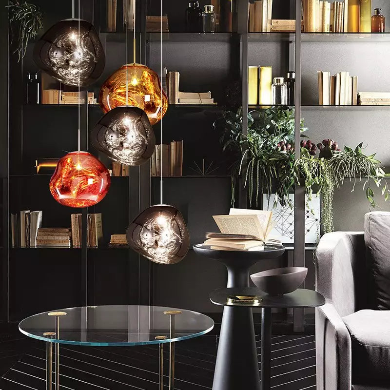 Suspension Melt - Lampe en Verre Moderne pour Îlot de Cuisine et Salle à Manger