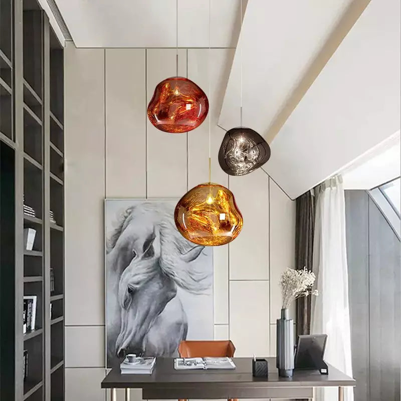 Suspension Melt - Lampe en Verre Moderne pour Îlot de Cuisine et Salle à Manger