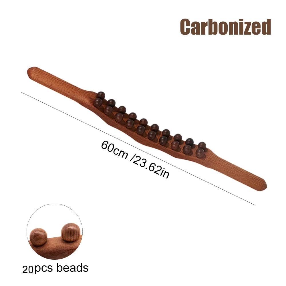 Bâton de Gua Sha en Bois - Relaxa - Massage des Épaules en Tapis - Outil de Brûlage de Graisse