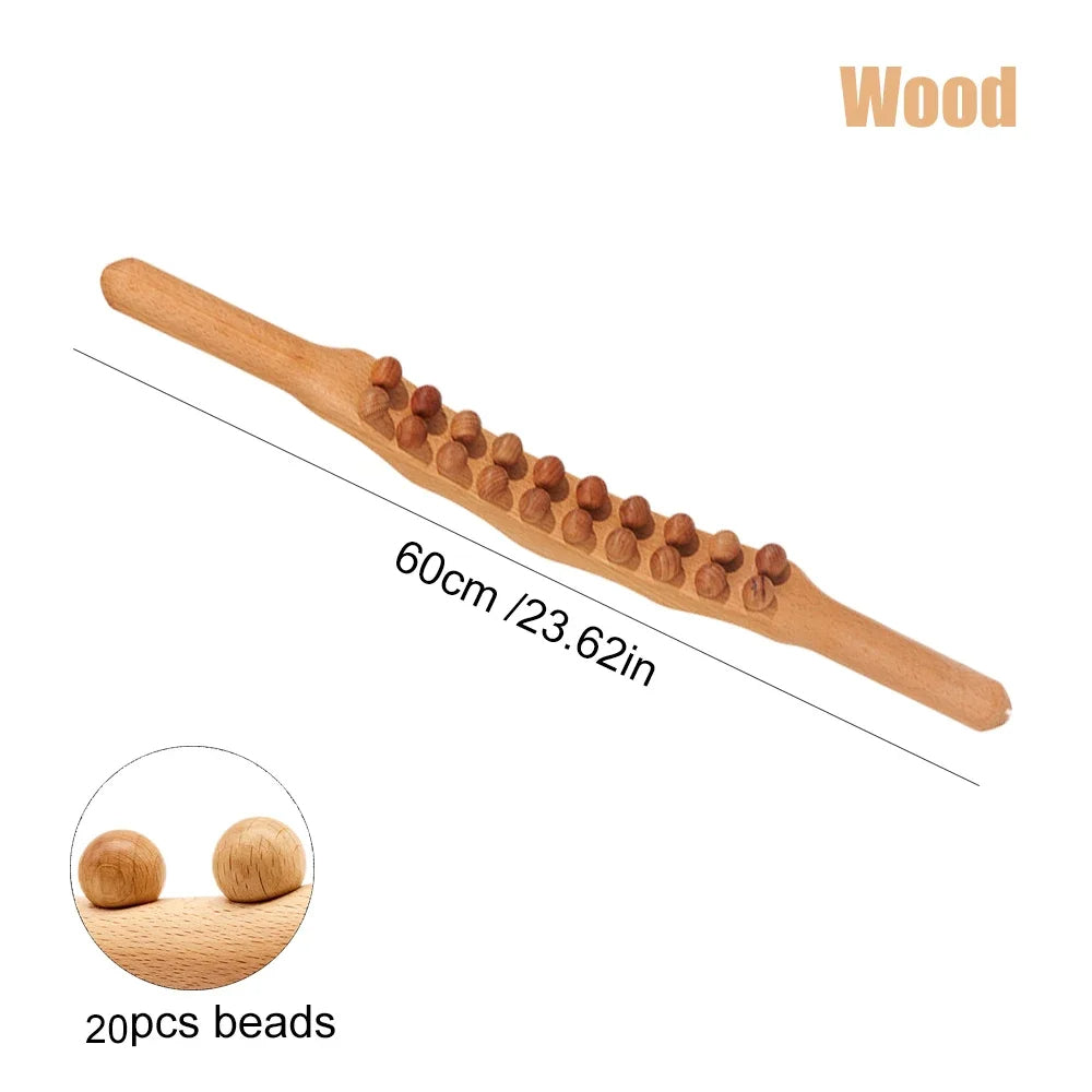 Bâton de Gua Sha en Bois - Relaxa - Massage des Épaules en Tapis - Outil de Brûlage de Graisse