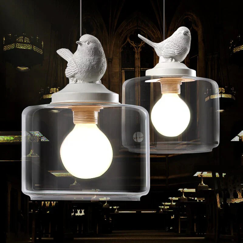Suspension Inspirée des Oiseaux – Élégance Fantaisiste avec Éclairage Chaud