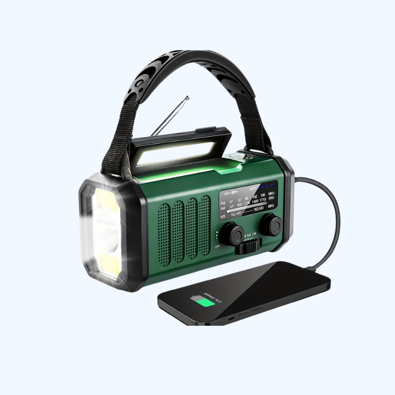 10000mAh Noodradio | Énergie Solaire & Dynamo Manuelle | AM/FM | Alarme SOS