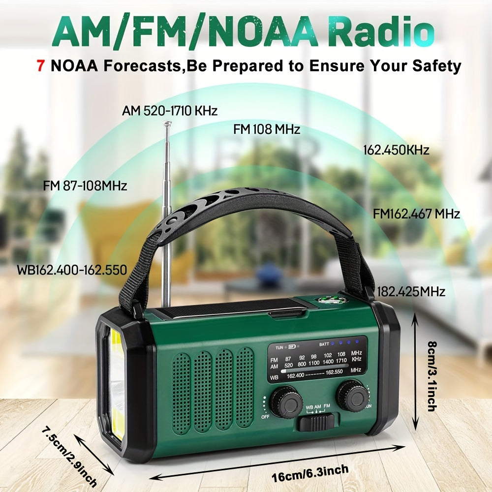 10000mAh Noodradio | Énergie Solaire & Dynamo Manuelle | AM/FM | Alarme SOS