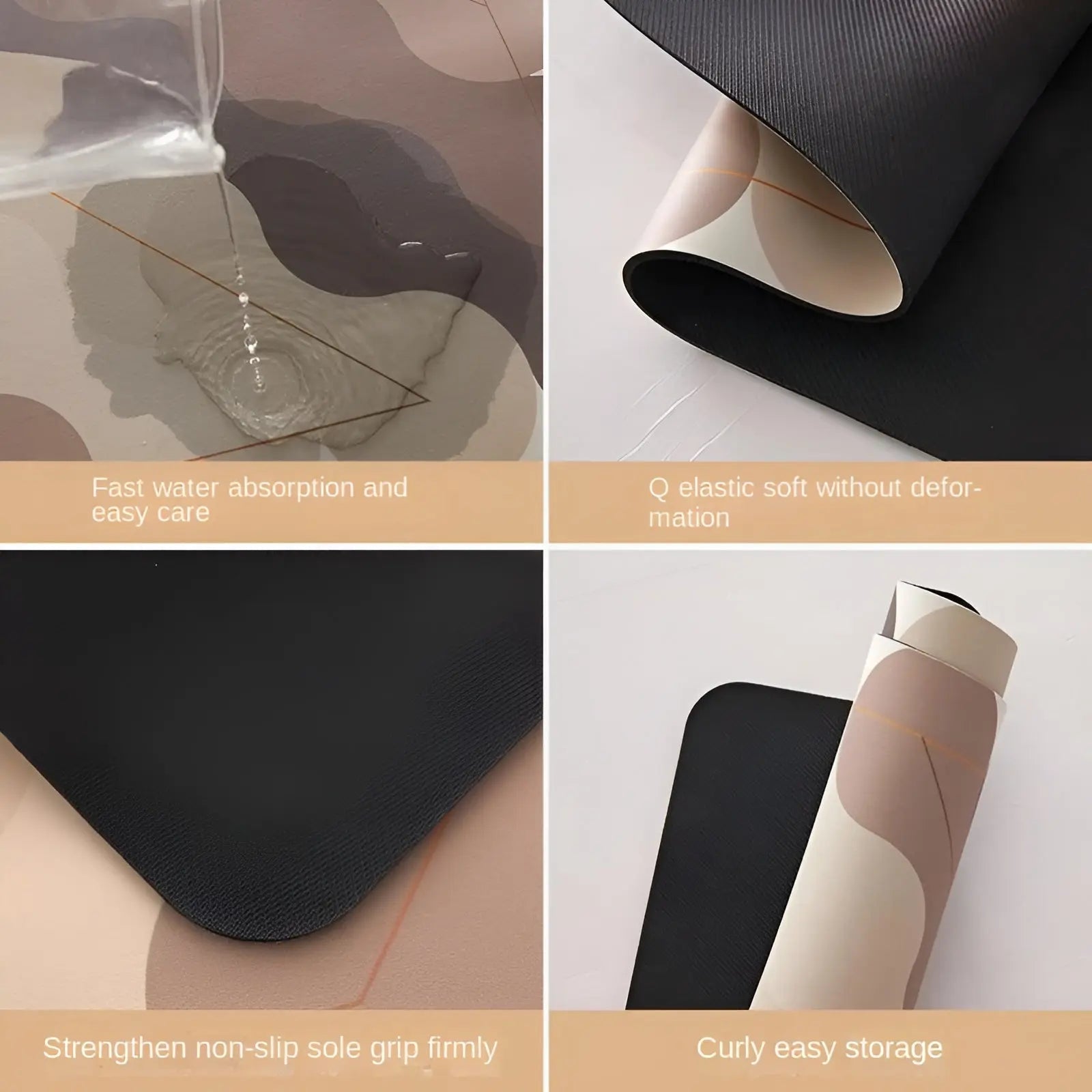 Tapis de Cuisine Antidérapant Superabsorbant à Séchage Rapide - SplashEase