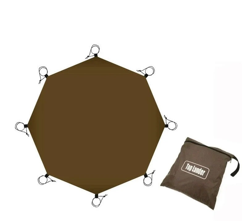 Tapis de Camping Imperméable Surdimensionné – Tarp Hexagonal/Octogonal de 4,1x4,1m pour Plage, Voyage, Pique-nique et Ombre Extérieure