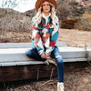 Veste en Jean Vintage Aztec avec Col – Doublée en Laine, Coupe Ample, Manches Longues pour un Style Streetwear Tendance
