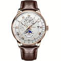 Montre de luxe mécanique pour hommes avec phase de lune