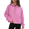 Sweat à Capuche Fleece à Demi-Zip – Pull Élégant pour Femmes pour des Tenues Confortables d'Automne/Hiver et des Couches de Streetwear