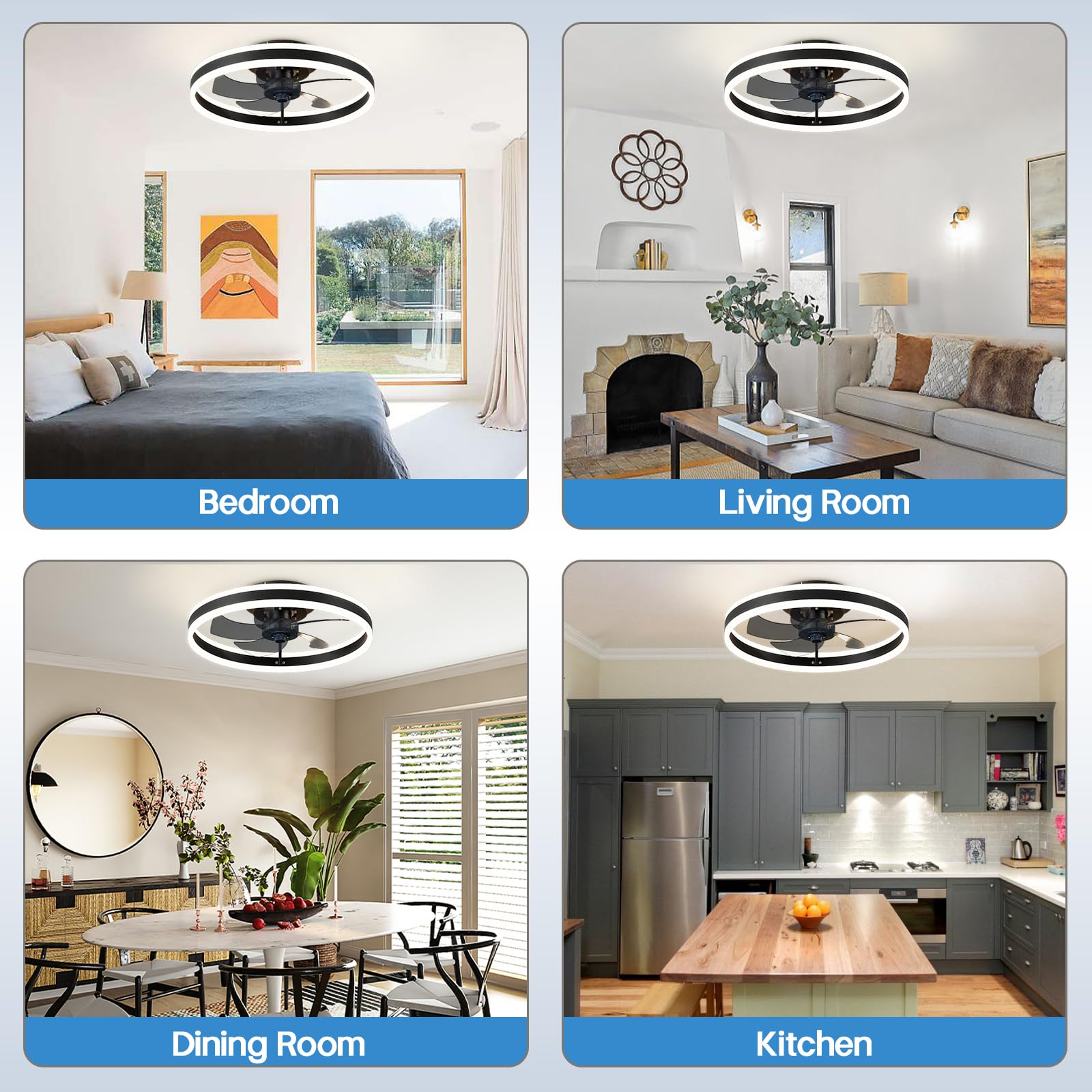 Ventilateur de Plafond Intelligent Oberlicht – Lumière LED & Télécommande pour un Confort Moderne