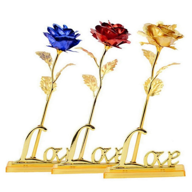 GoudenBloem Luxe Rose Dorée 24k | Coffret cadeau exclusif avec certificat pour un cadeau inoubliable