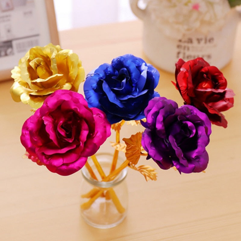 GoudenBloem Luxe Rose Dorée 24k | Coffret cadeau exclusif avec certificat pour un cadeau inoubliable