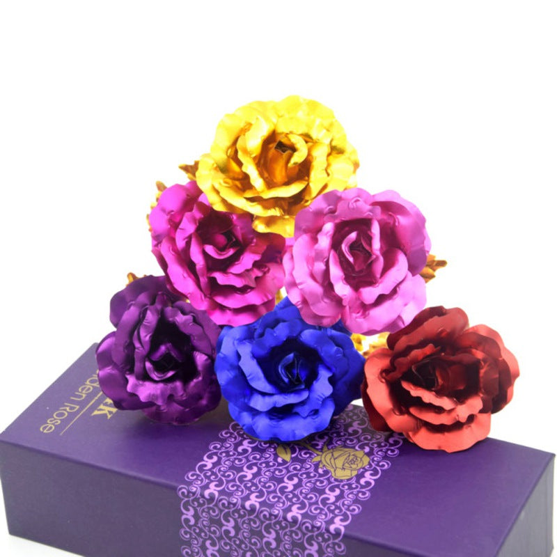 GoudenBloem Luxe Rose Dorée 24k | Coffret cadeau exclusif avec certificat pour un cadeau inoubliable