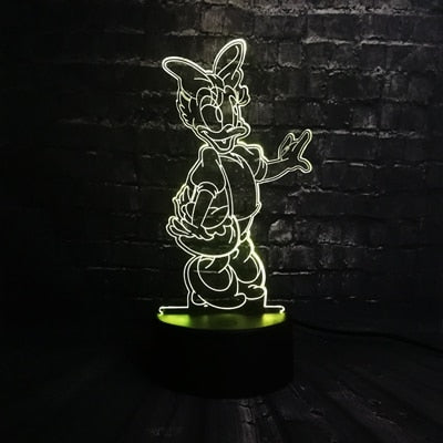 Veilleuse ToonLuxe 3D | Lampe de chambre à LED Mickey & Minnie avec télécommande